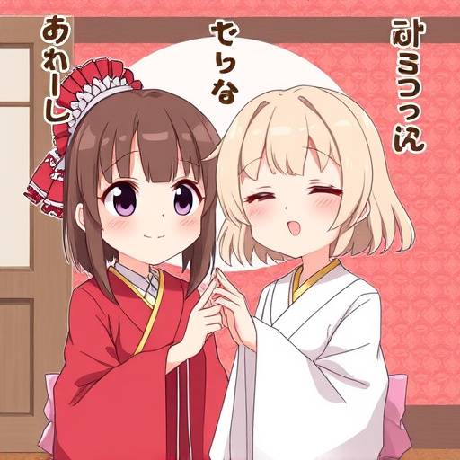 アニメキャラクターに声を吹き込む学生たちの様子